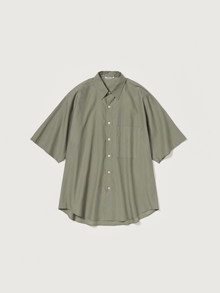 WASHED FINX TWILL BIG HALF SLEEVED SHIRT