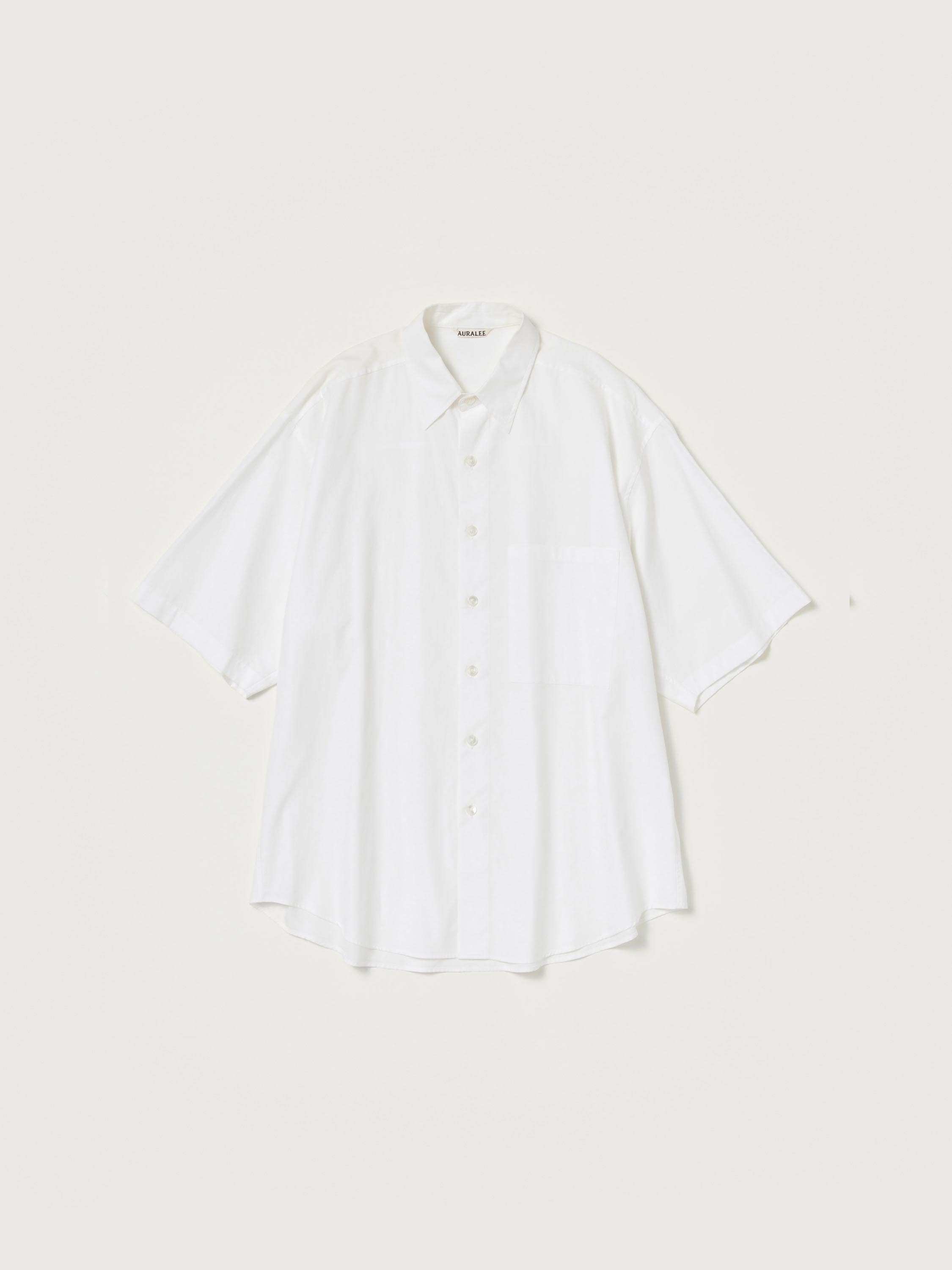 WASHED FINX TWILL BIG HALF SLEEVED SHIRT 詳細画像 WHITE 1