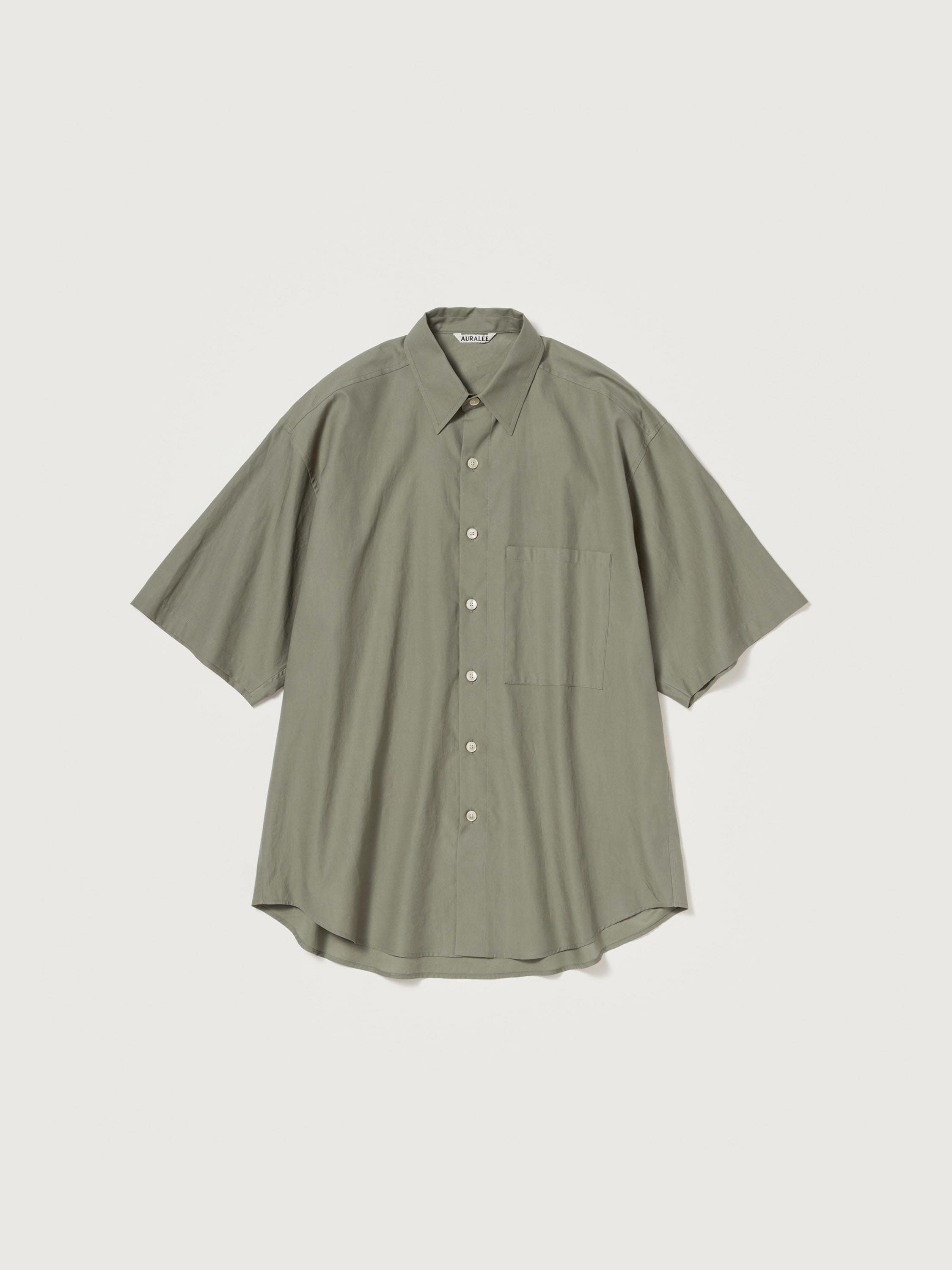 WASHED FINX TWILL BIG HALF SLEEVED SHIRT 詳細画像 OLIVE 4