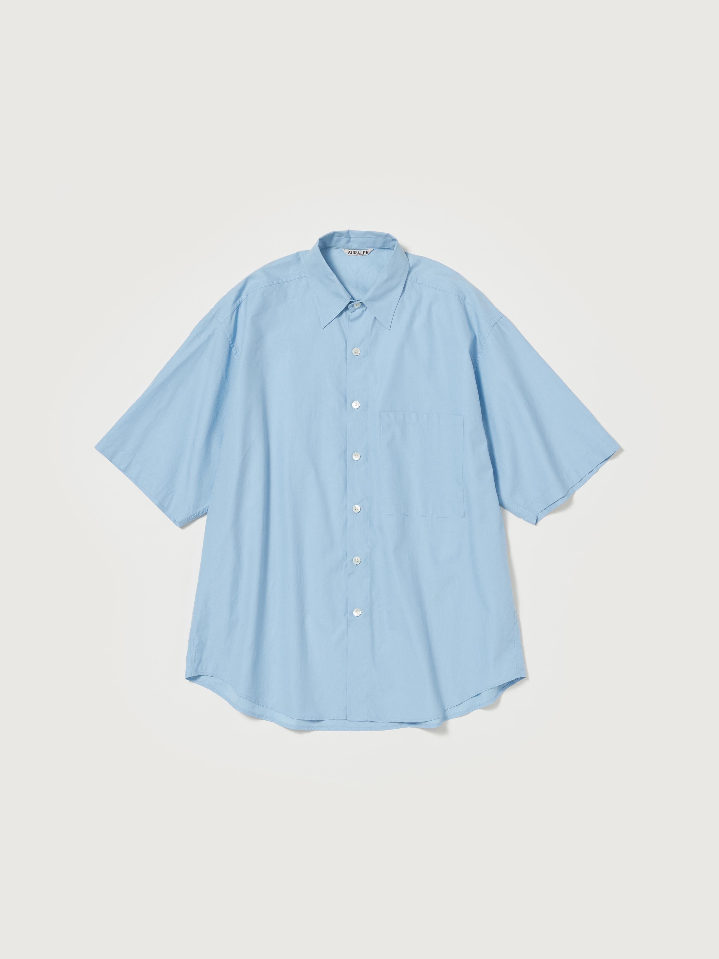 WASHED FINX TWILL BIG HALF SLEEVED SHIRT 詳細画像 LIGHT BLUE 1