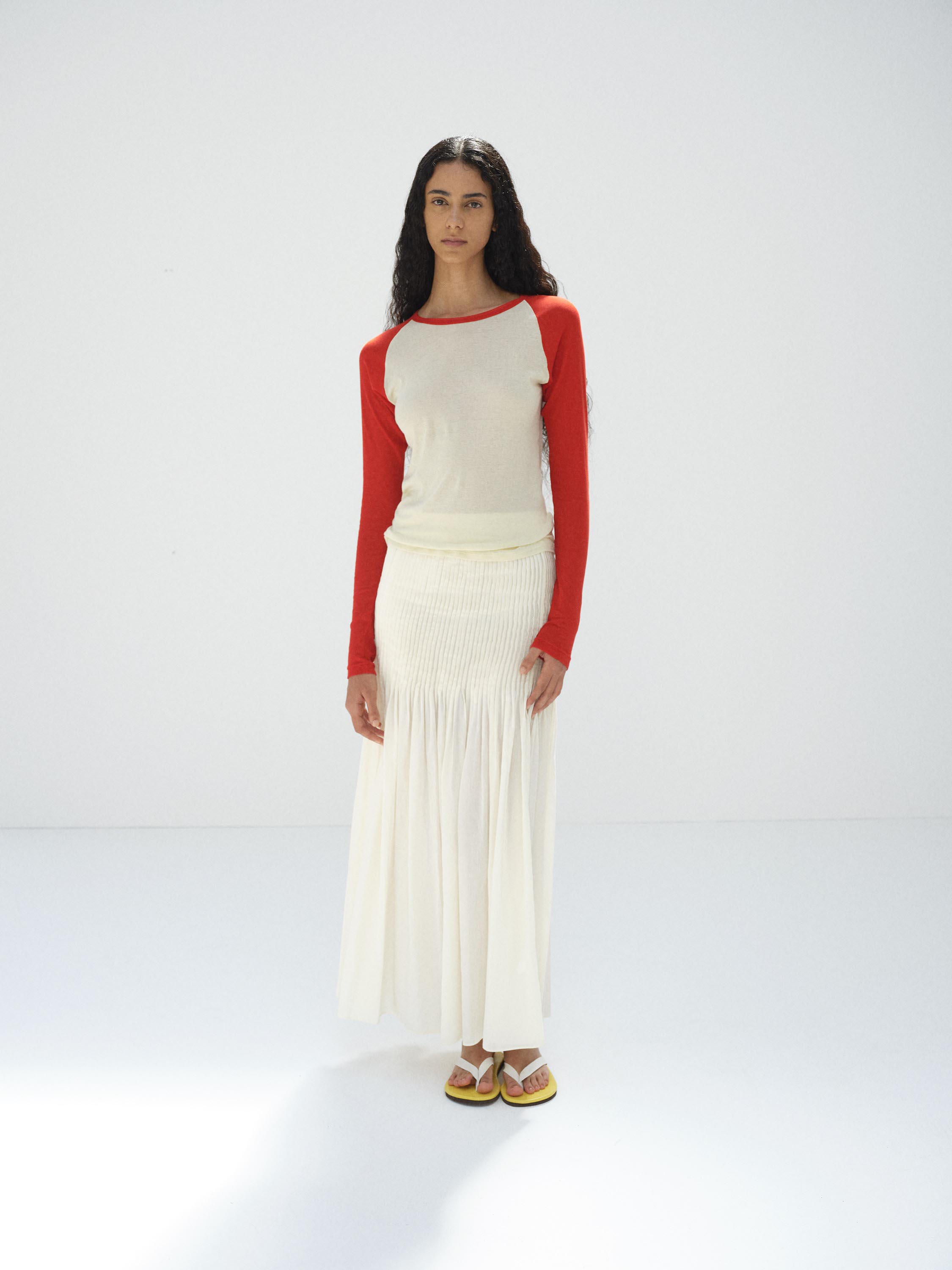 SUPER FINE COTTON LAWN PIN-TUCK SKIRT 詳細画像 IVORY WHITE 2