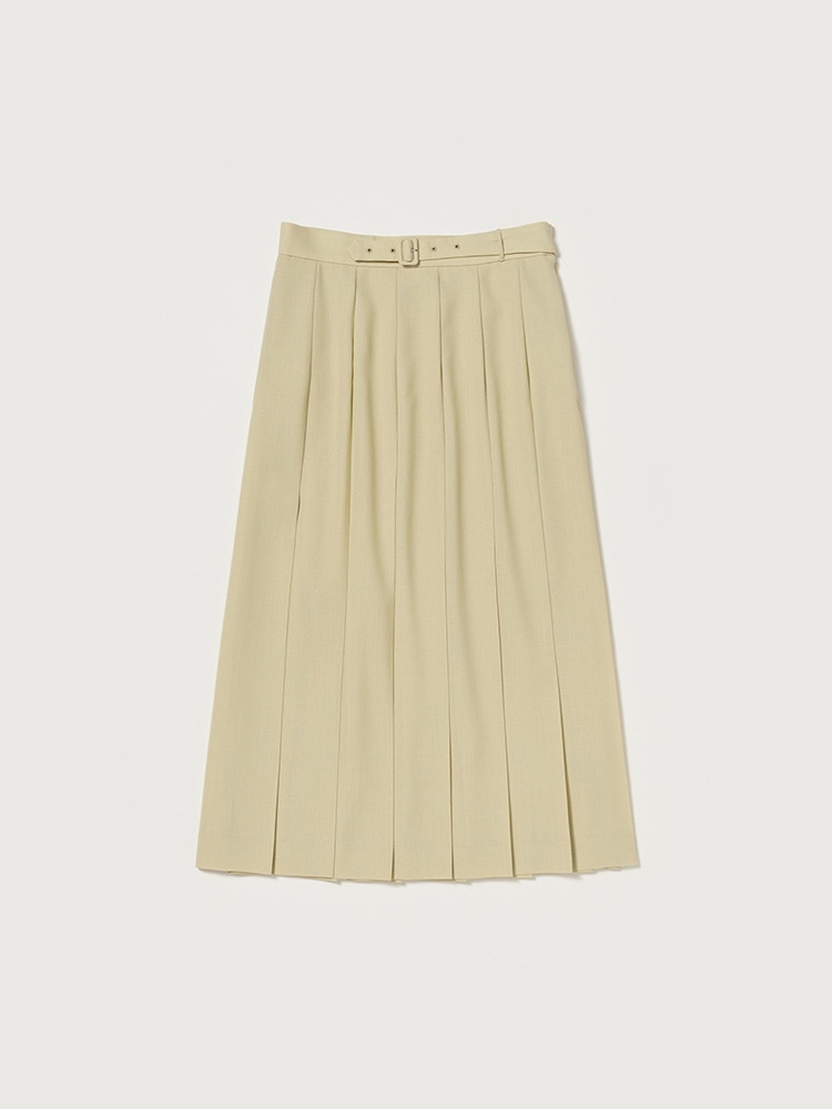 WOOL KID MOHAIR HOPSACK PLEATED SKIRT
