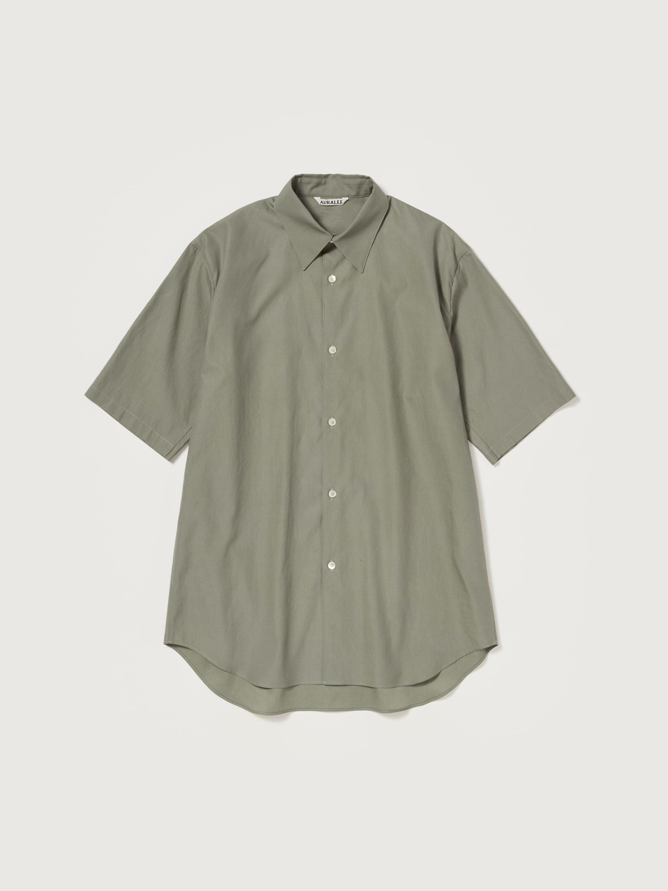 WASHED FINX TWILL HALF SLEEVED SHIRT 詳細画像 OLIVE 5