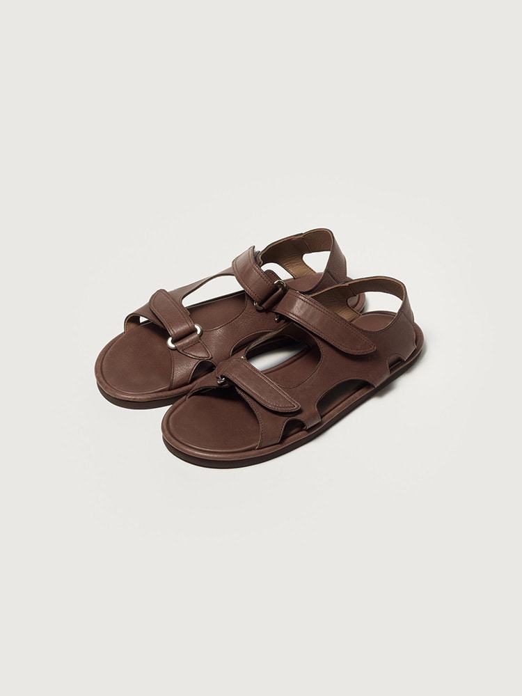SOFT LEATHER DOUBLE STRAP SANDALS