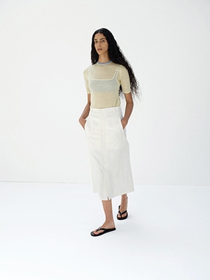 WOOL COTTON LINEN OX SKIRT