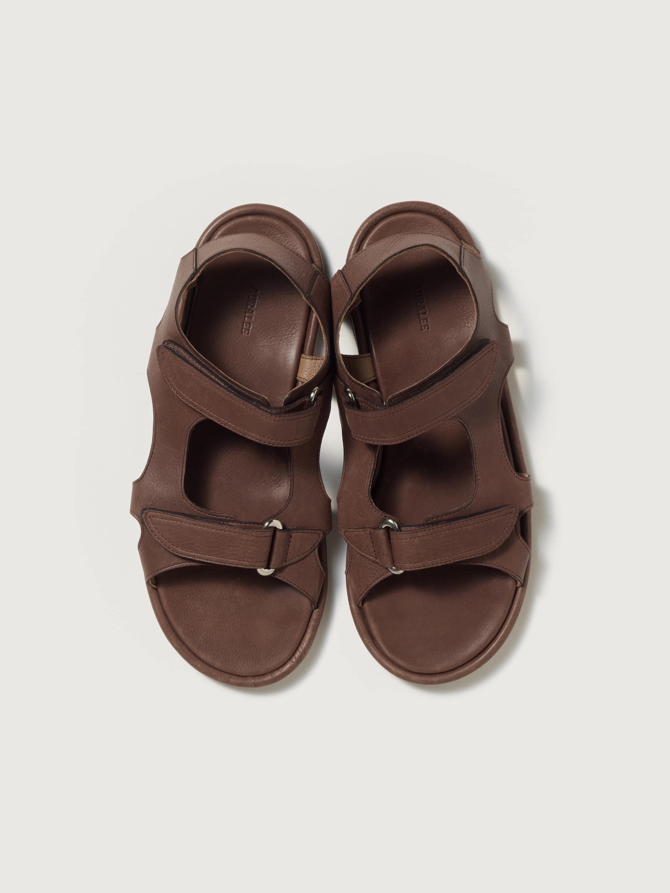 SOFT LEATHER DOUBLE STRAP SANDALS 詳細画像 BROWN 2