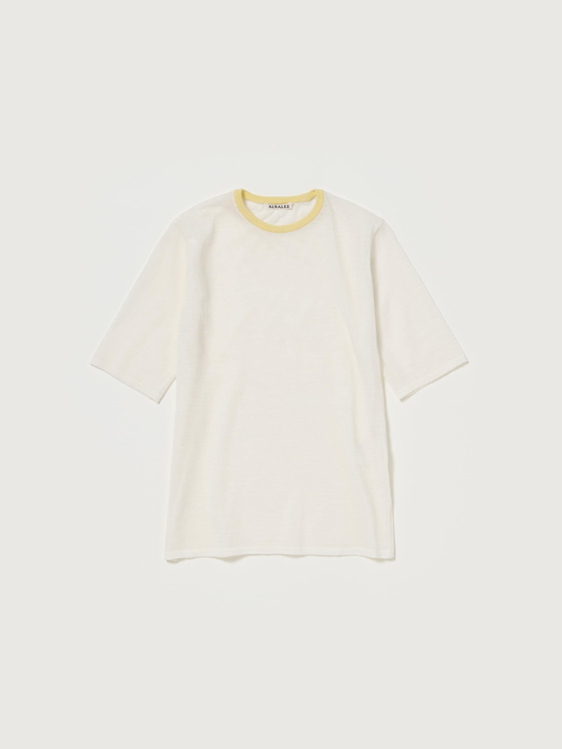 HARD TWIST HIGH GAUGE WOOL SILK KNIT TEE 詳細画像 WHITE 1