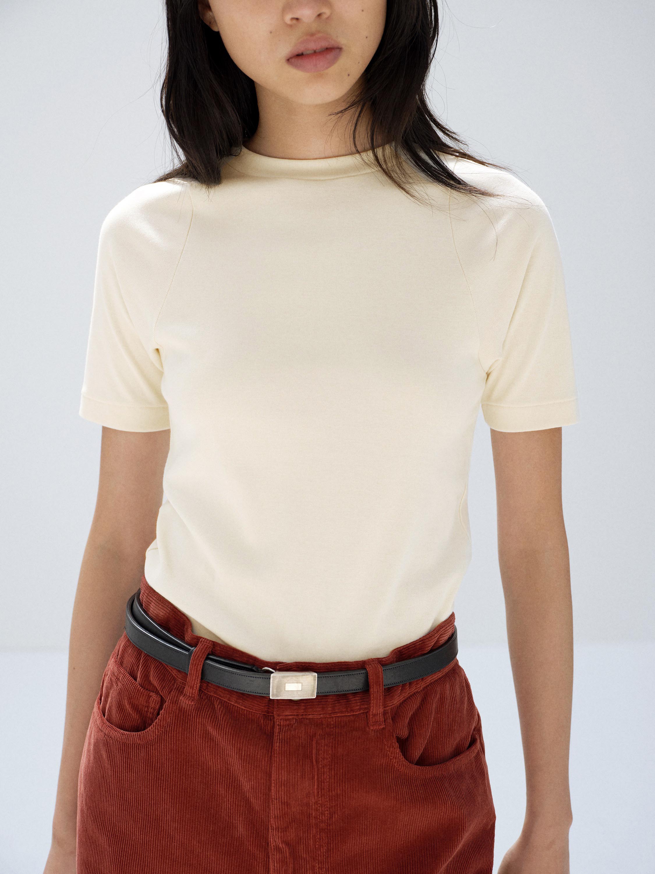 ORGANIC COTTON FINE RIB TEE 詳細画像 IVORY 3