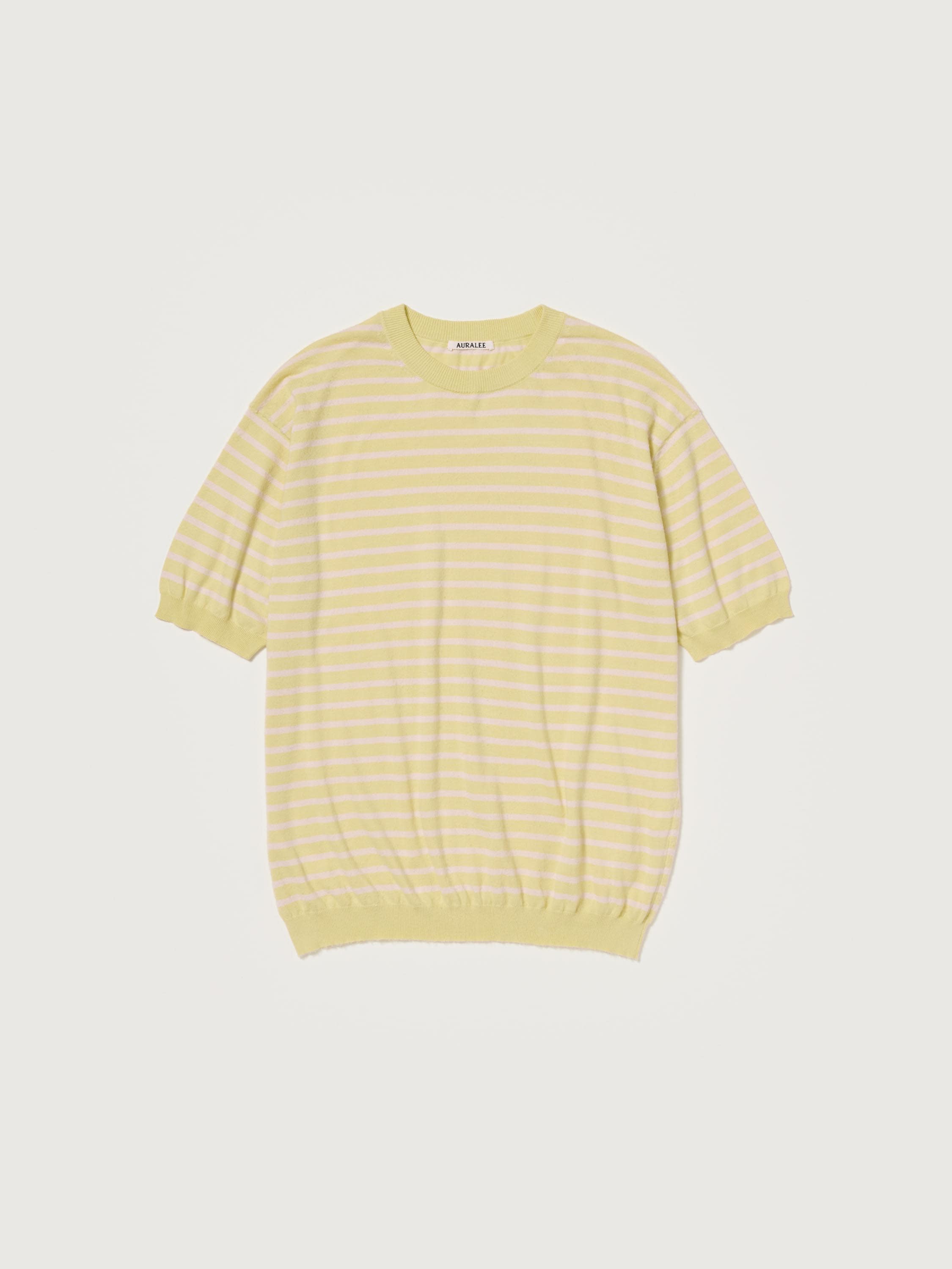 HIGH GAUGE COTTON KNIT TEE 詳細画像 YELLOW PINK STRIPE 1
