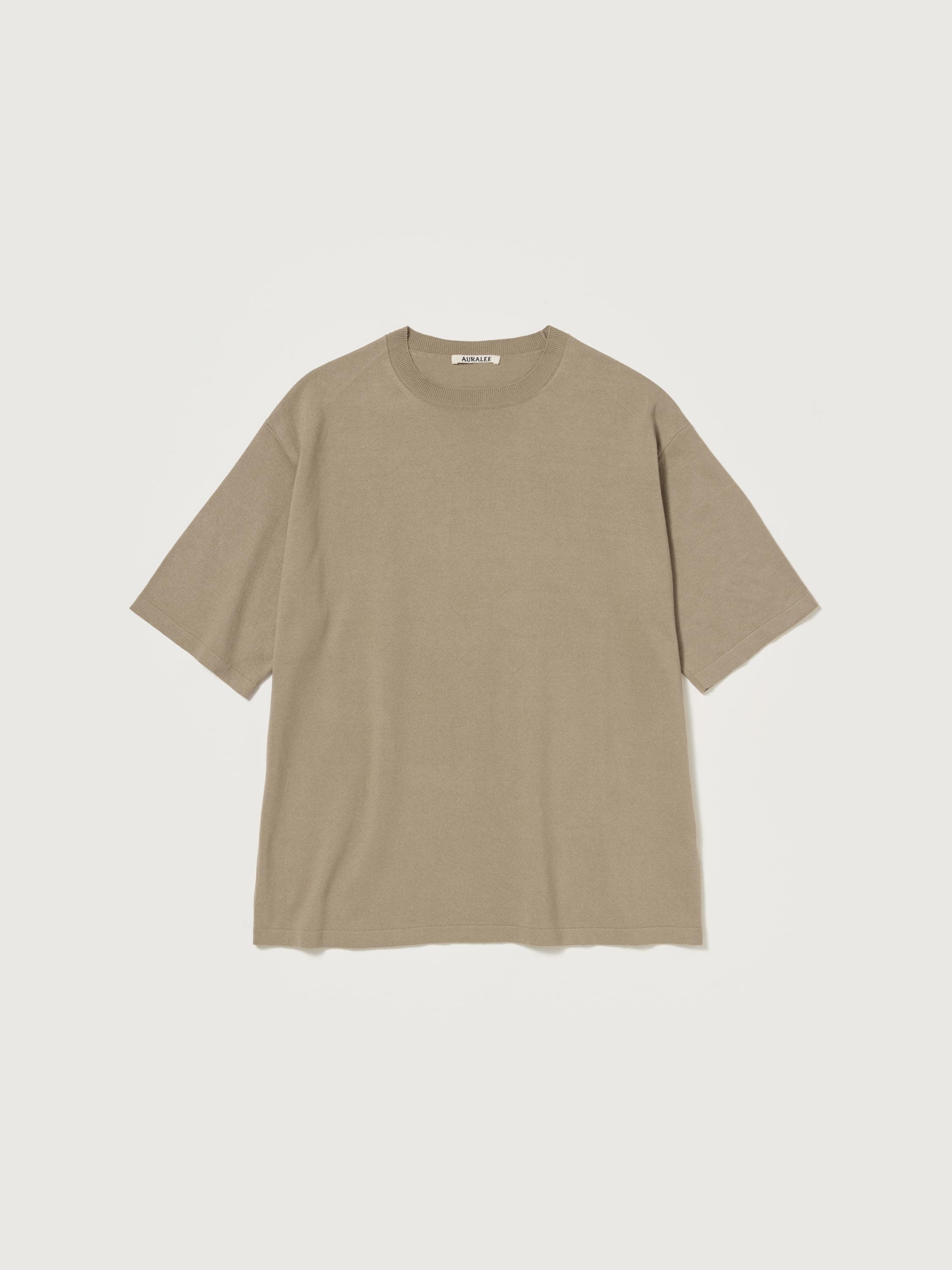 HIGH GAUGE TUSSAH SILK KNIT TEE 詳細画像 KHAKI BEIGE 1