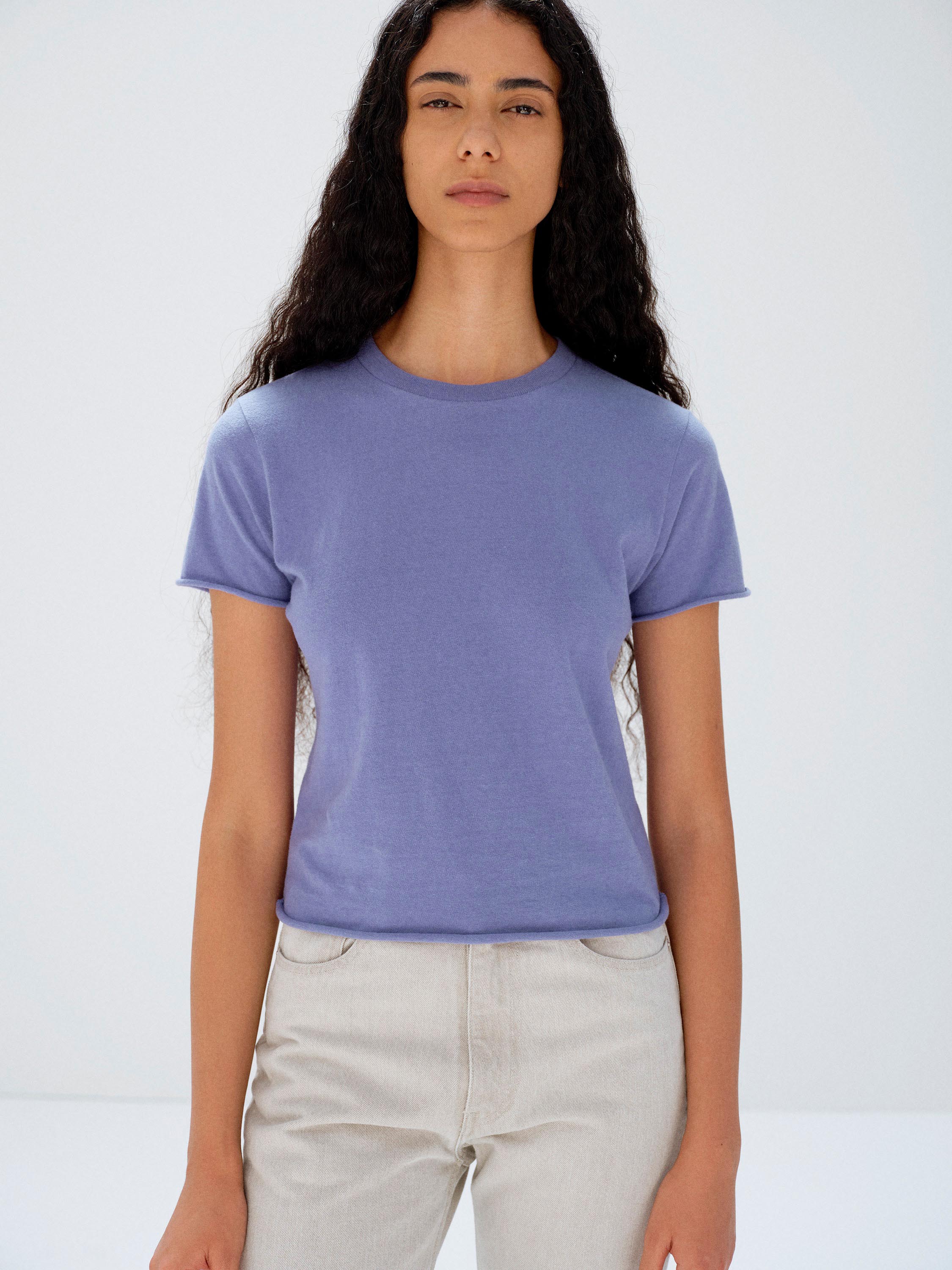 BRUSHED ORGANIC COTTON JERSEY TEE 詳細画像 LIGHT PURPLE 2