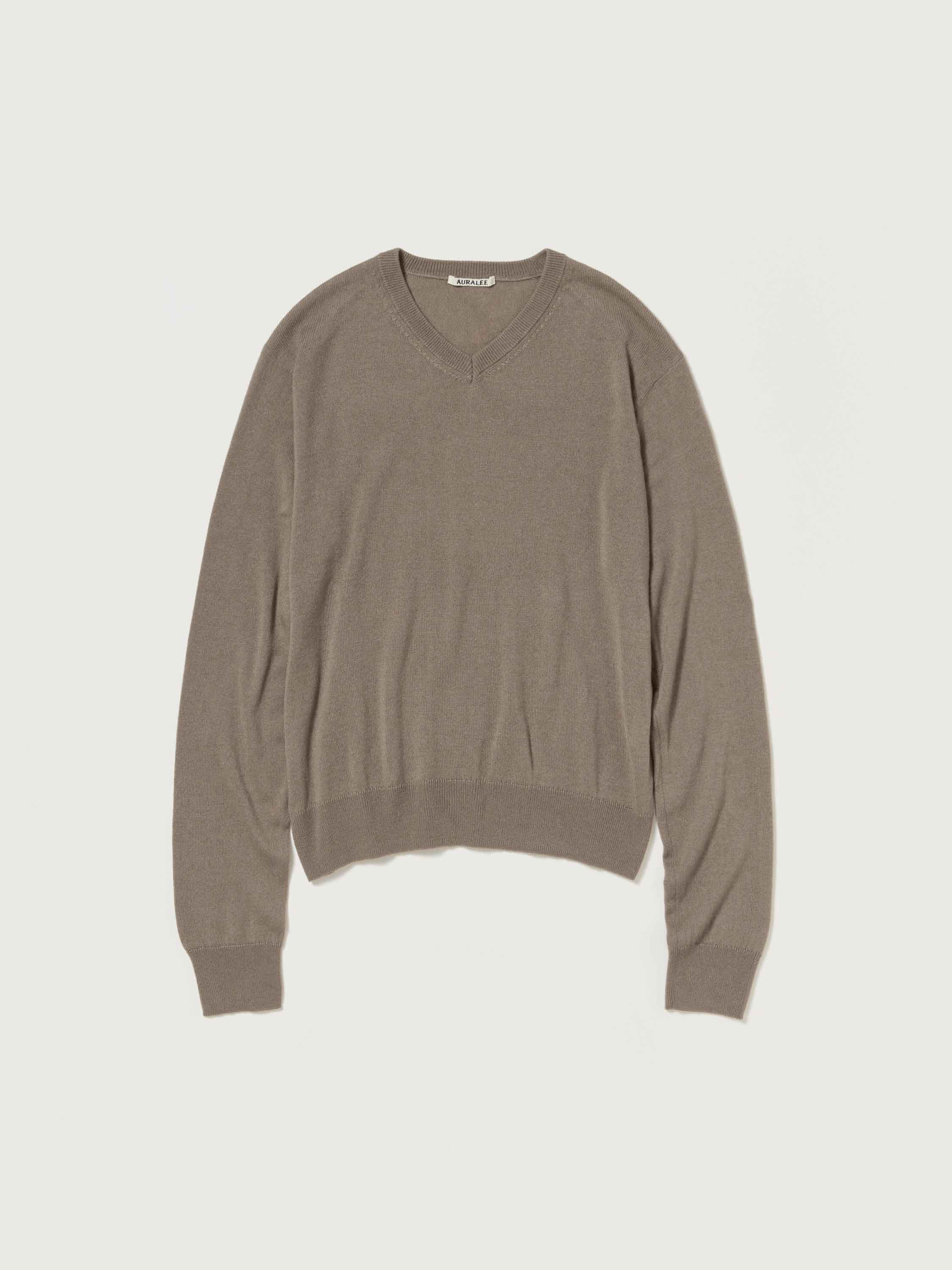 SUPER FINE CASHMERE SILK KNIT V-NECK P/O 詳細画像 KHAKI BROWN 4