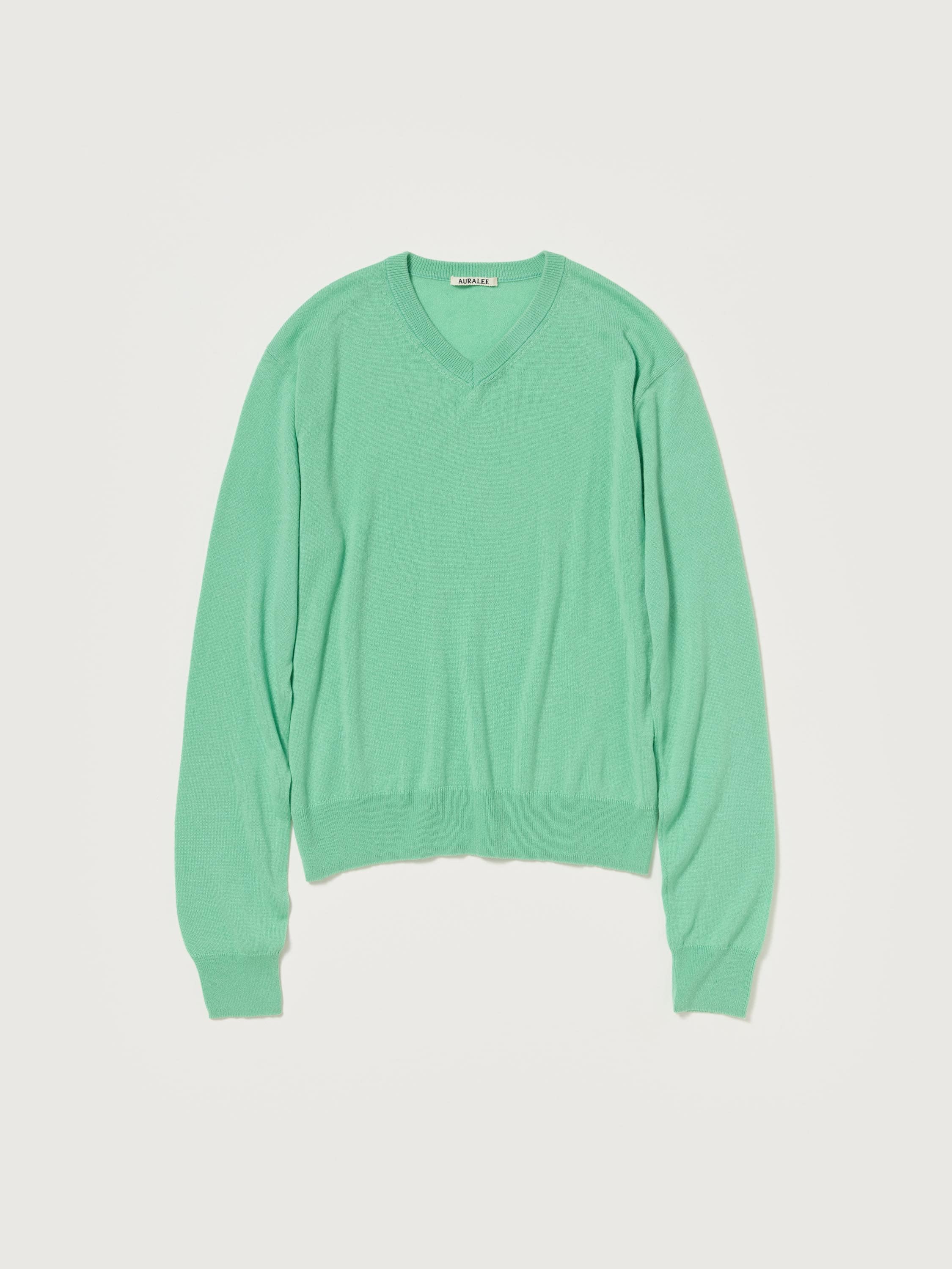 SUPER FINE CASHMERE SILK KNIT V-NECK P/O 詳細画像 MINT GREEN 1