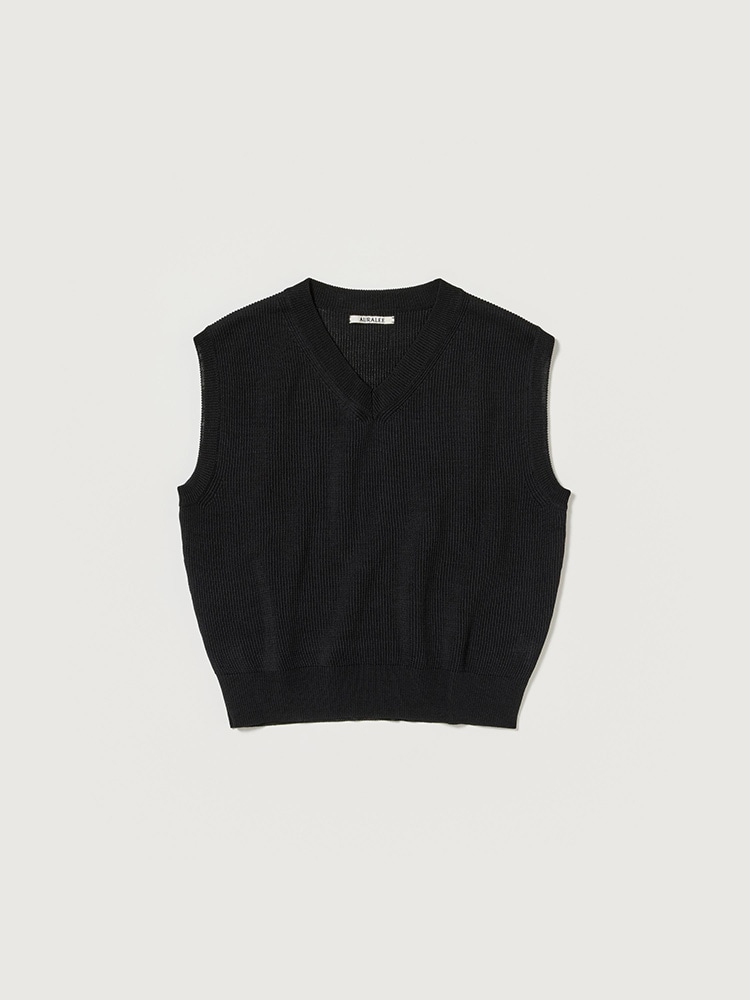 FLAT YARN RIB KNIT VEST