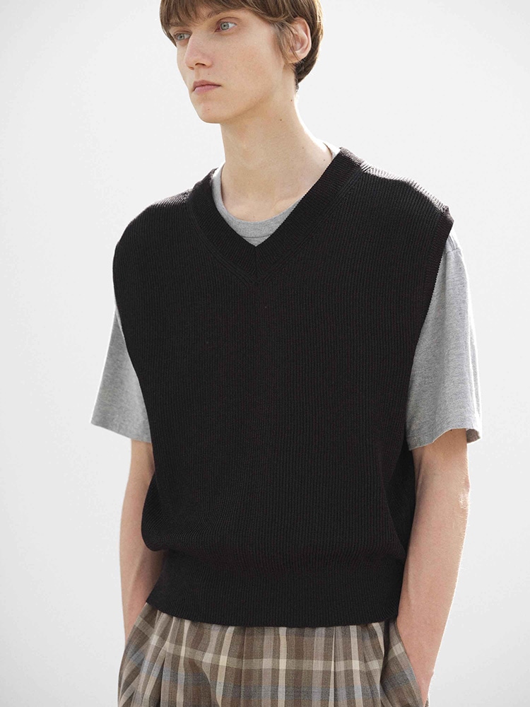 FLAT YARN RIB KNIT VEST - AURALEE Official Website