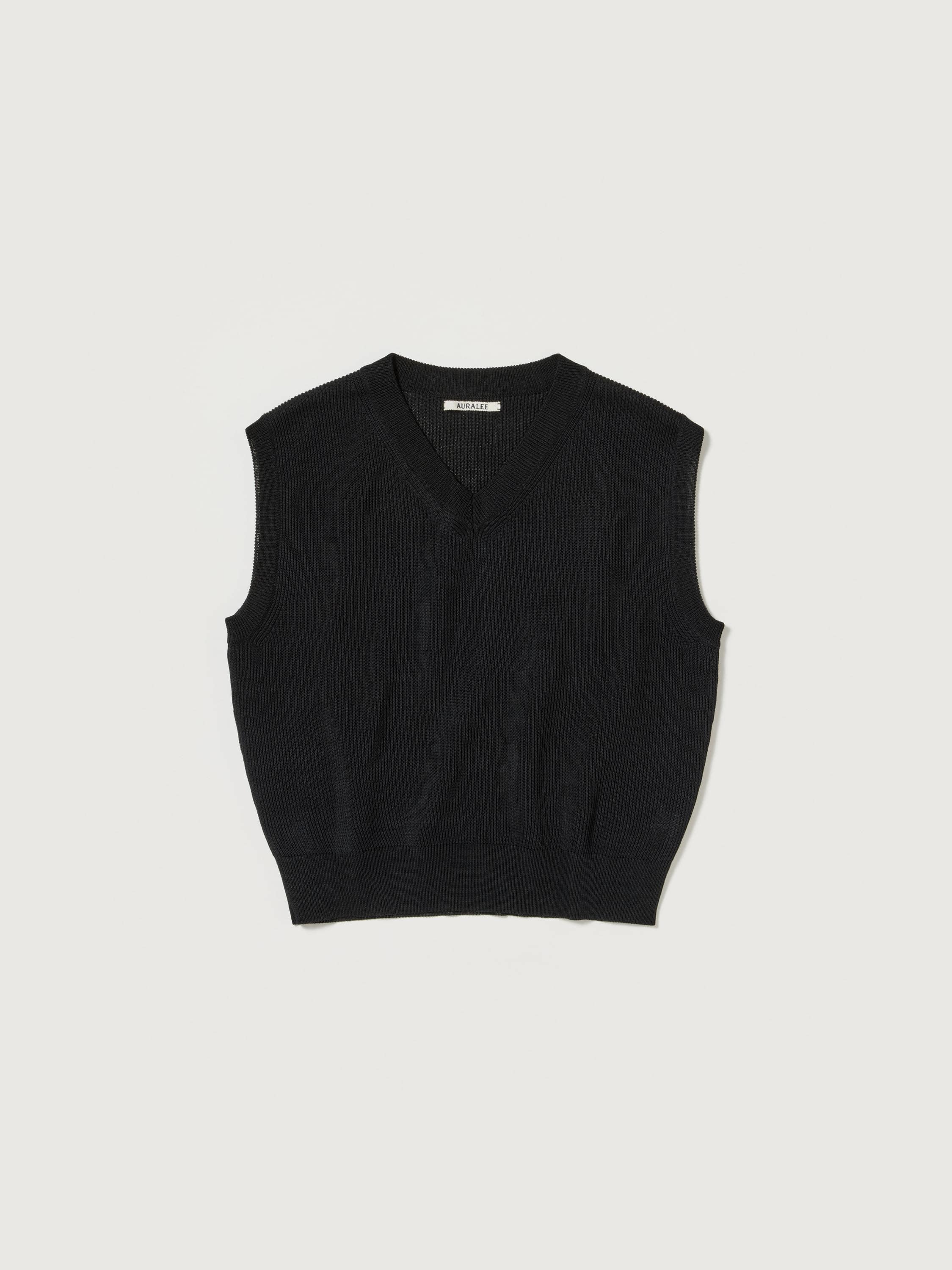 FLAT YARN RIB KNIT VEST 詳細画像 BLACK 4